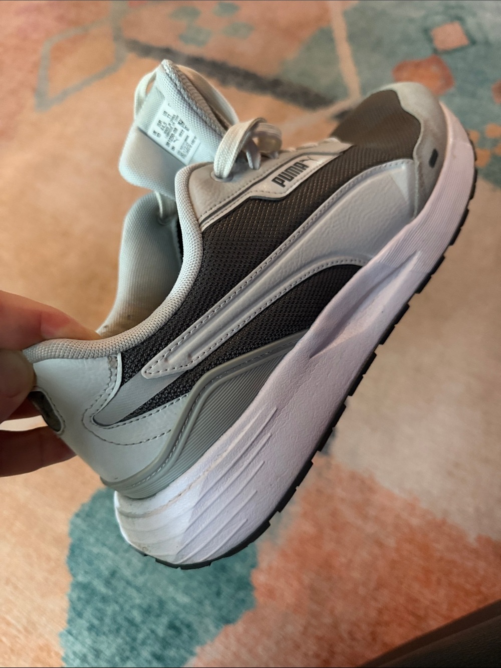 Puma Men’s White and Gray Chunky Trainer